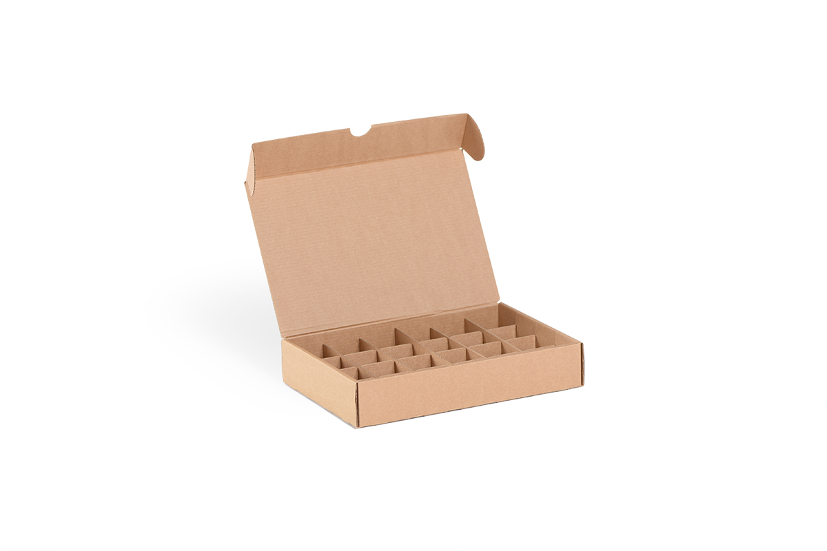 Dėžutė su skyreliais iš gofro kartono